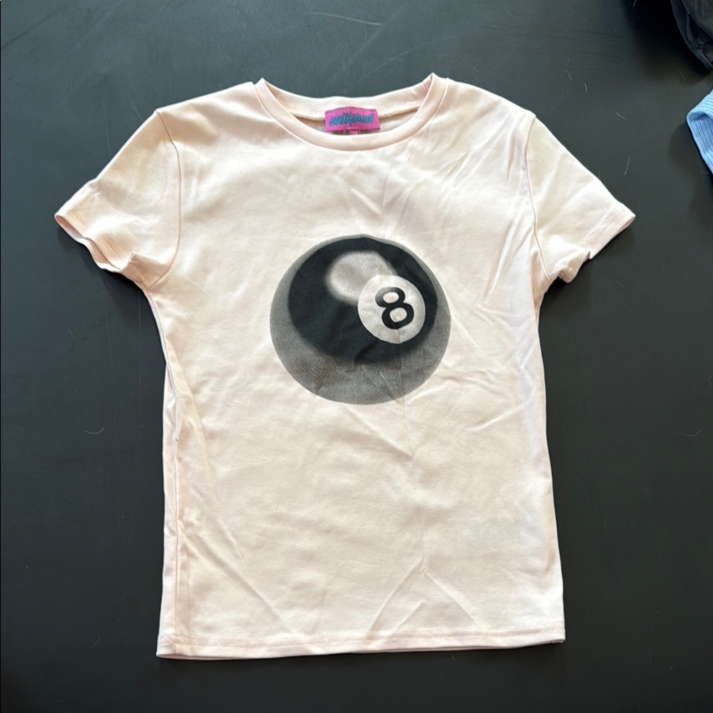 Edikted Pink Short Sleeve Tee Casual Graphic Design XS